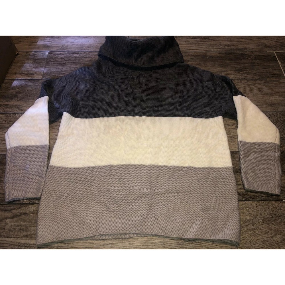 NWOT Shermie Women Long Sleeve TurtleNeck Pullover Sweater Loose Gray Sz Medium‎